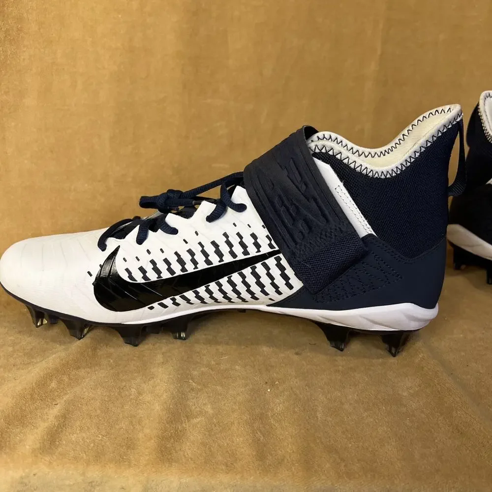 Nike Alpha Menace Pro‎ 2 Mens Size 12 White Navy Blue Football Cleats BV3945-102
